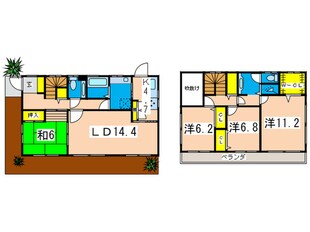 六ツ川戸建の物件間取画像